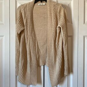 Cato Tan Cardigan with fringe. Size S